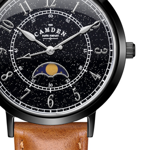 No.27 Moonphase Black on Tan Leather