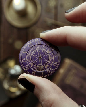 No.27 Witchcraft Black and Purple on a Tan Leather Strap