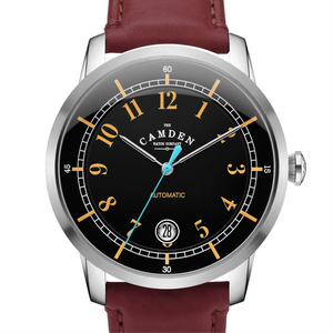 No.29 Type II Automatic Steel and Black on Oxblood Italian Leather
