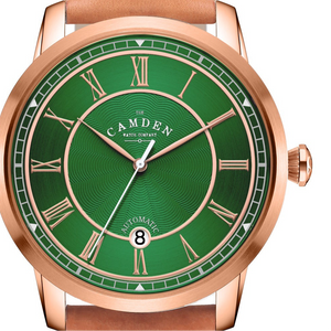 No.29 Automatic Rose Gold and Green on Tan Italian Leather