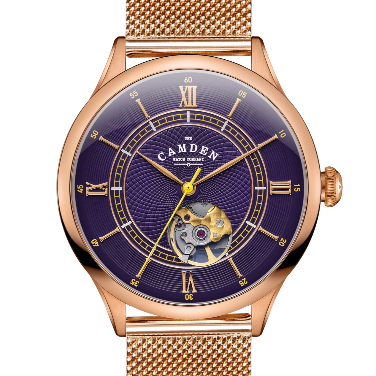 No.274 Open Heart Rose Gold and Purple on Mesh