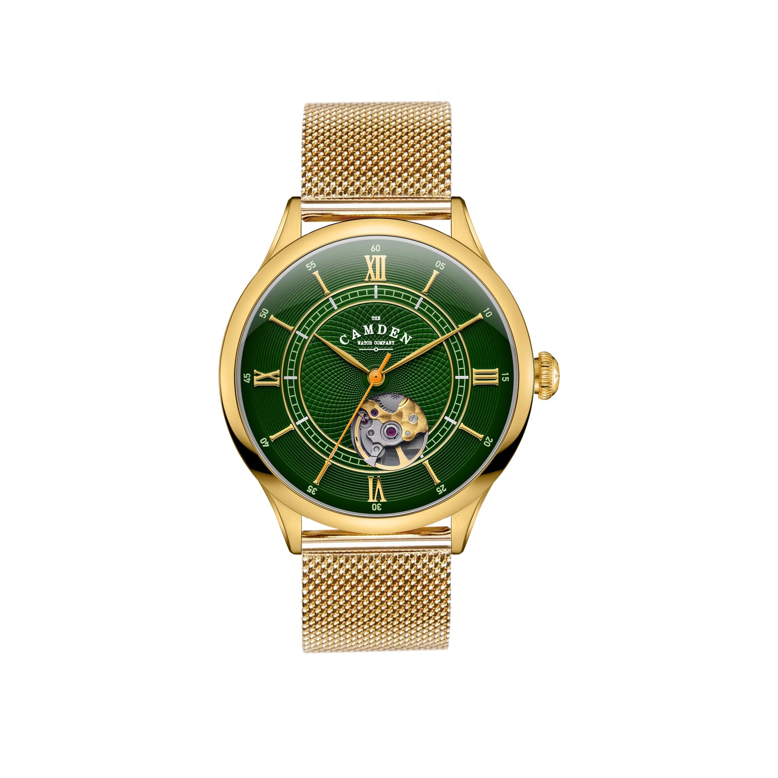 No.274 Open Heart Gold and Green on Mesh