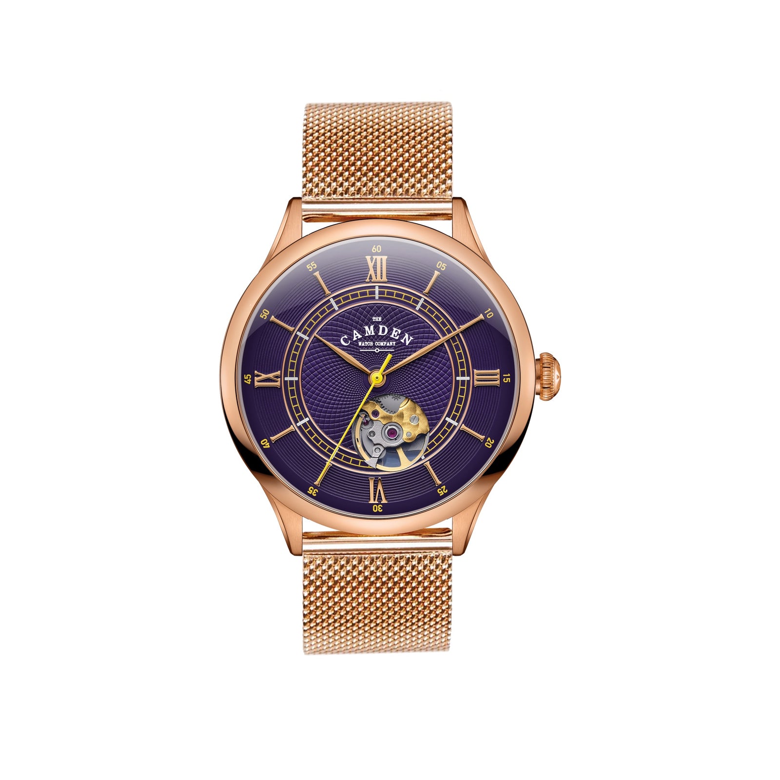 No.274 Open Heart Rose Gold and Purple on Mesh