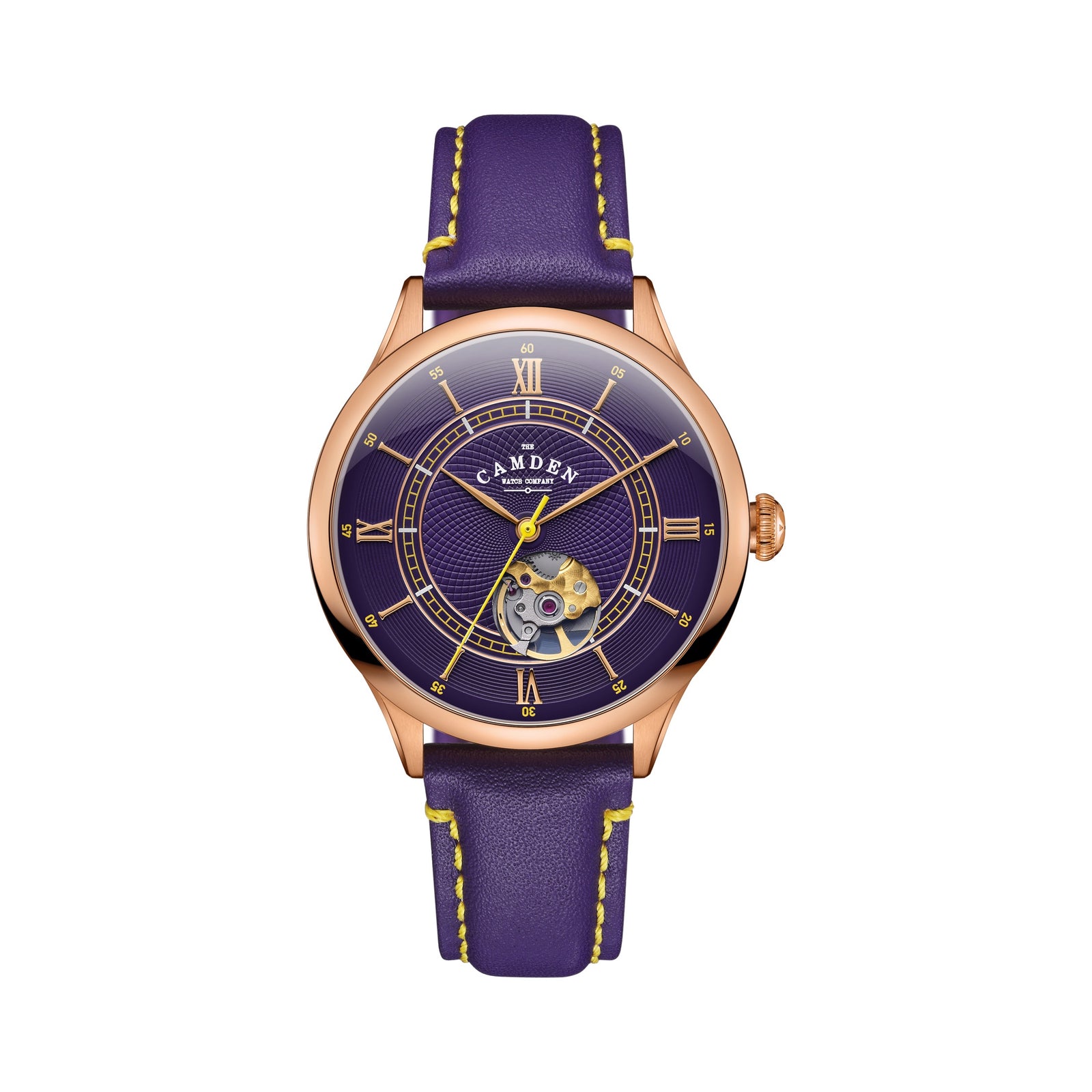 No.274 Open Heart Rose Gold and Purple on Purple Italian Leather