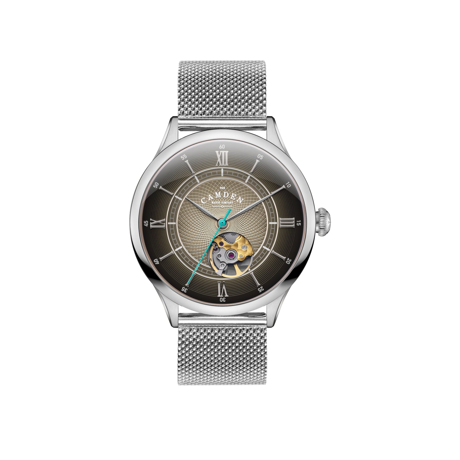 No.274 Open Heart Steel and Black on Mesh