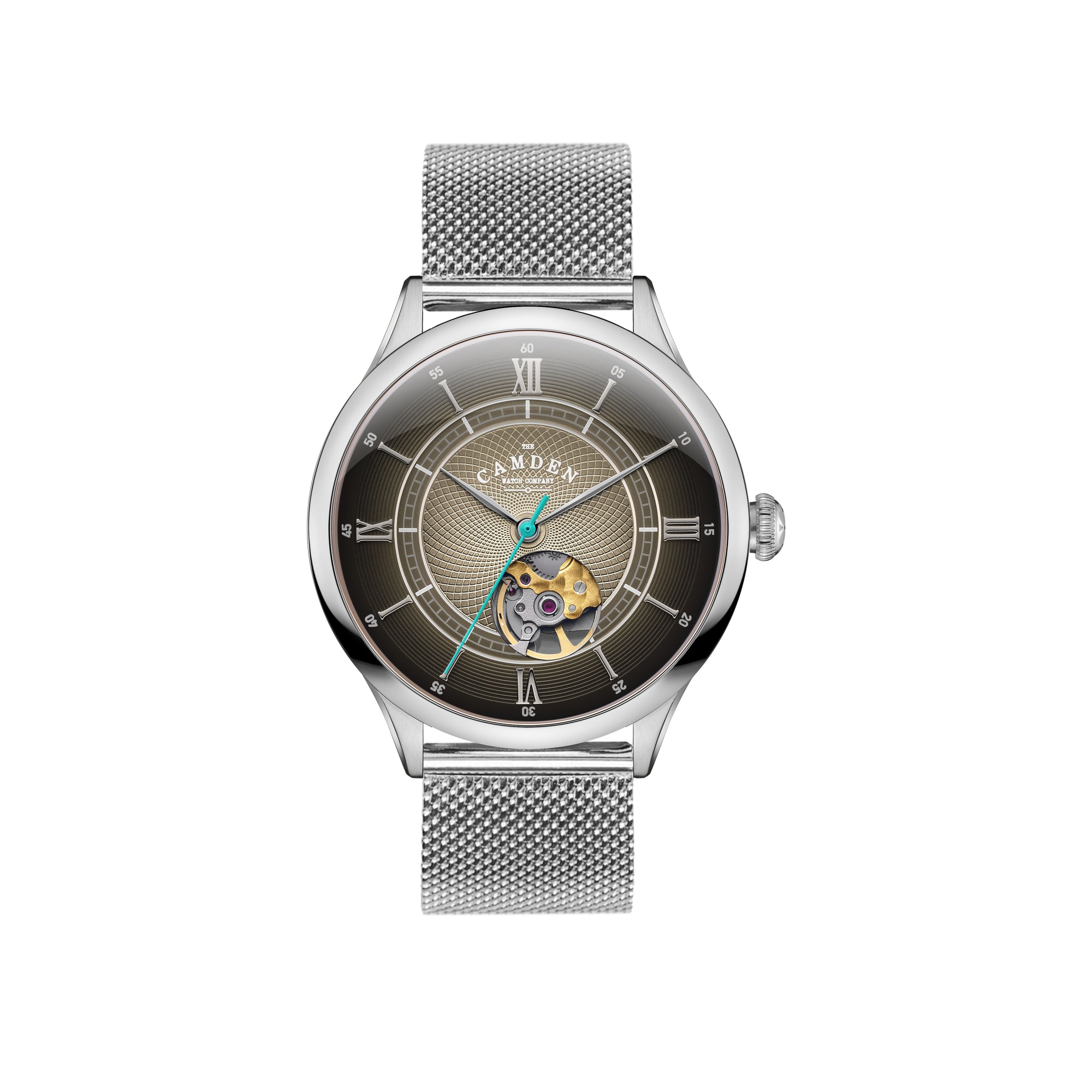 No.274 Open Heart Steel and Black on Mesh