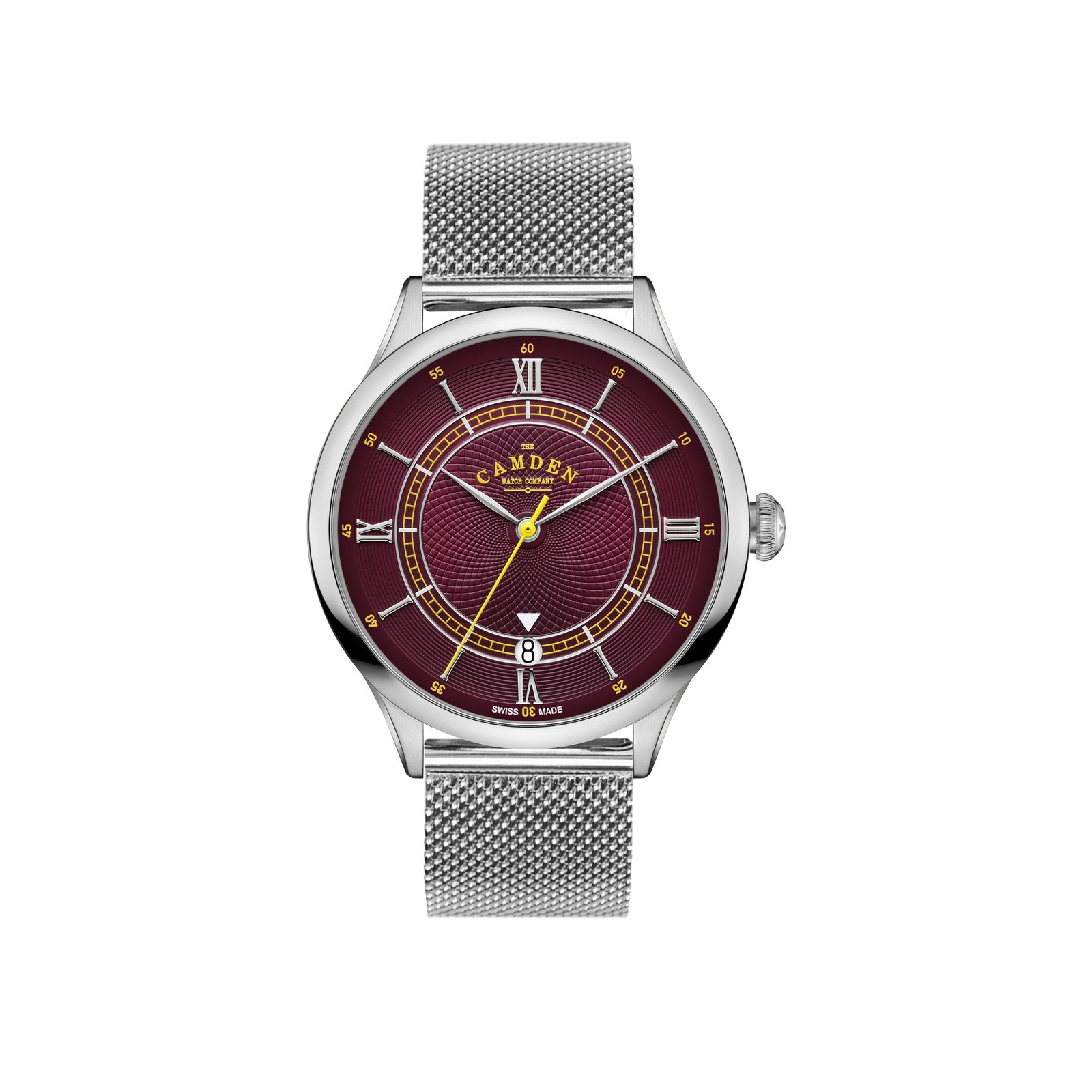 No.274 Swiss Automatic Steel and Oxblood on Mesh