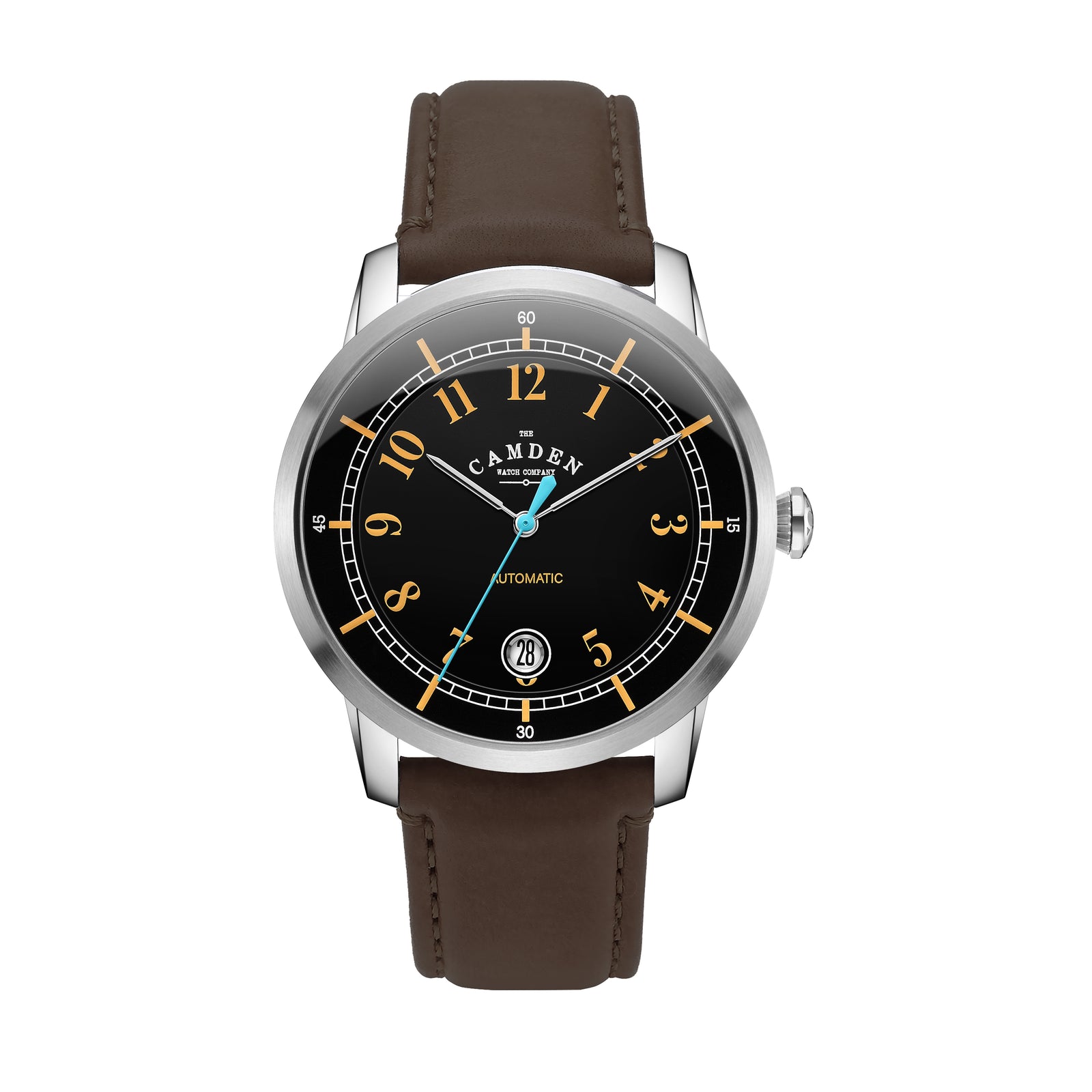 No.29 Type II Automatic Steel and Black on Brown Italian Leather