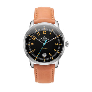 No.29 Type II Automatic Steel and Black on Tan Italian Leather