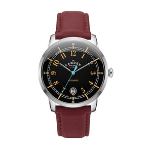 No.29 Type II Automatic Steel and Black on Oxblood Italian Leather