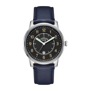 No.29 Type II Steel and Black on Navy Italian Leather