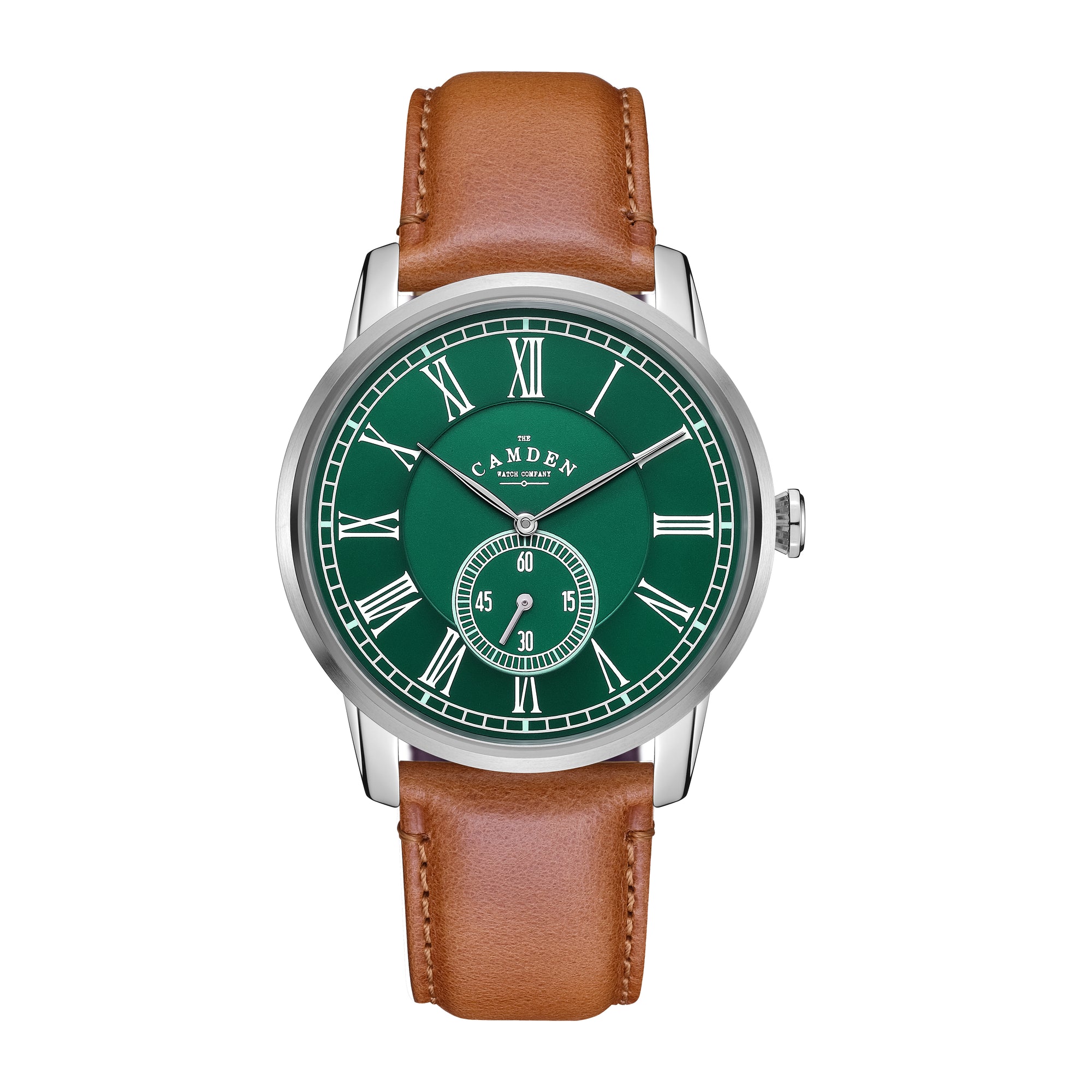 No.29 Steel and Green on Tan Leather