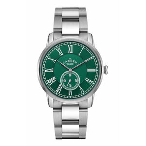 No.29 Steel and Green on Metal Bracelet