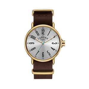 No.88 Gold on Brown leather