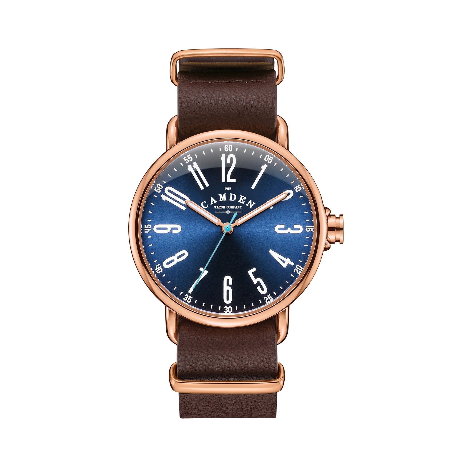 No.88 Rose Gold and Navy on Brown Leather