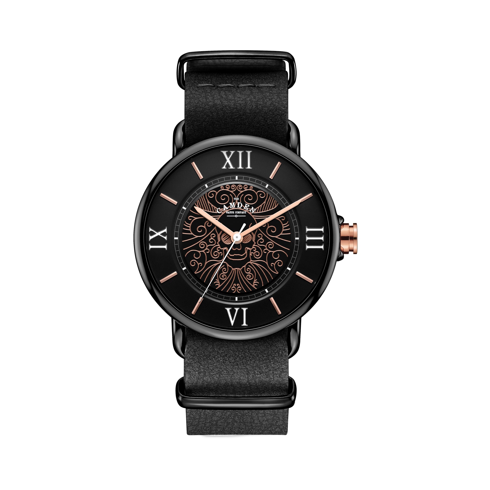 No.88 Memento Mori on Black Leather