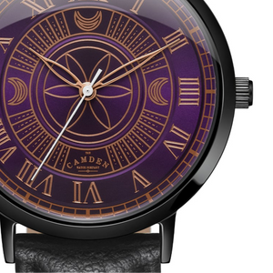 No.27 Witchcraft Black and Purple on a Black Leather Strap