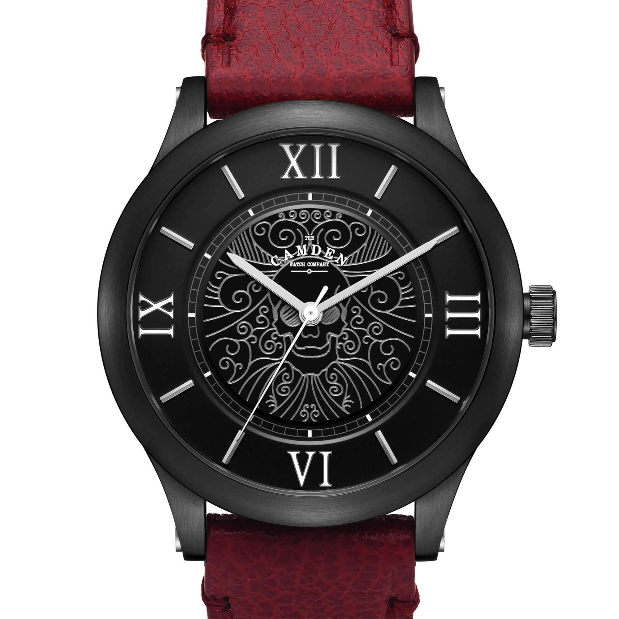 No.253 Memento Mori Steel on Oxblood Leather