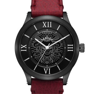 No.253 Memento Mori Steel on Oxblood Leather