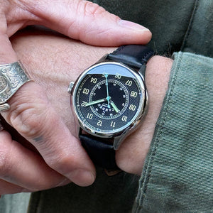 No.274 Type II Swiss Made Quartz Steel and Black on Black Italian Leather