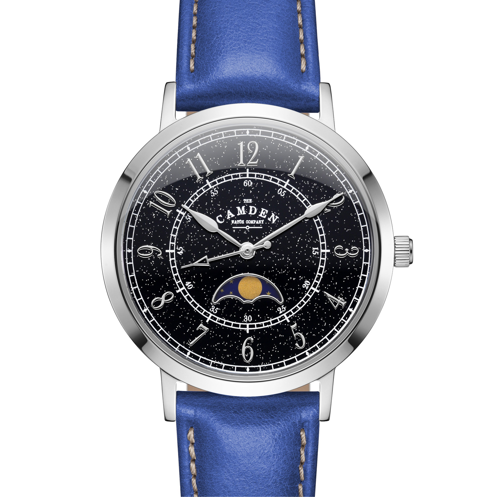 No.27 Moonphase Steel on Navy Leather