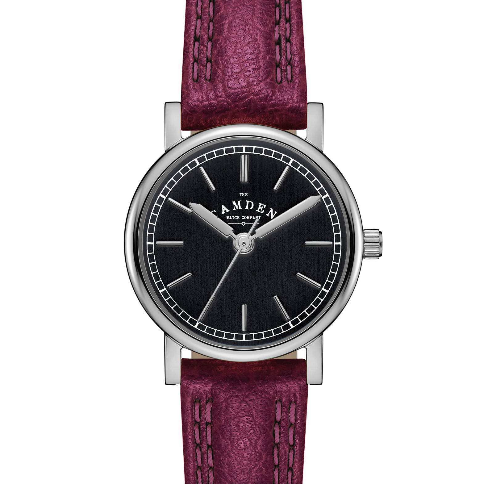 No.24 Steel and Black on Oxblood Leather