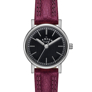 No.24 Steel and Black on Oxblood Leather