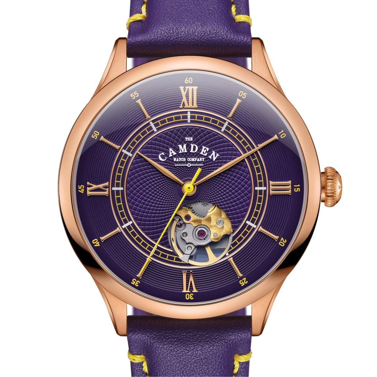 No.274 Open Heart Rose Gold and Purple on Purple Italian Leather