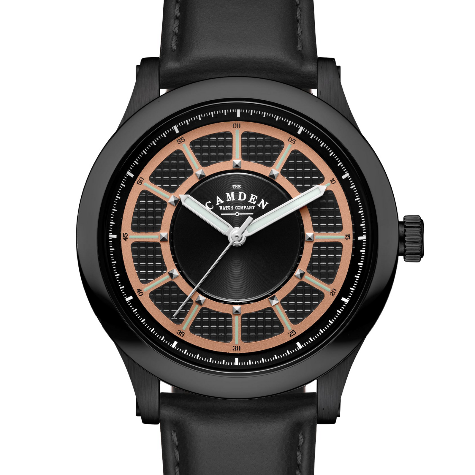 No.253 Black and Salmon on Black Leather