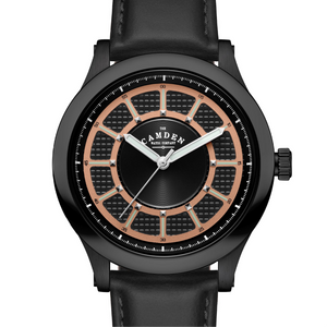 No.253 Black and Salmon on Black Leather