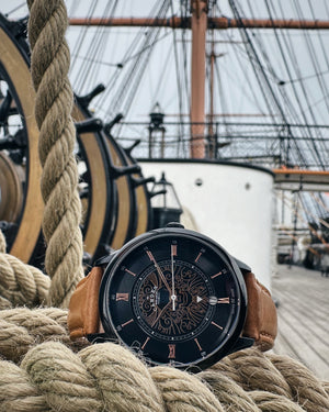 No.274 Swiss Automatic Memento Mori on Tan Italian Leather