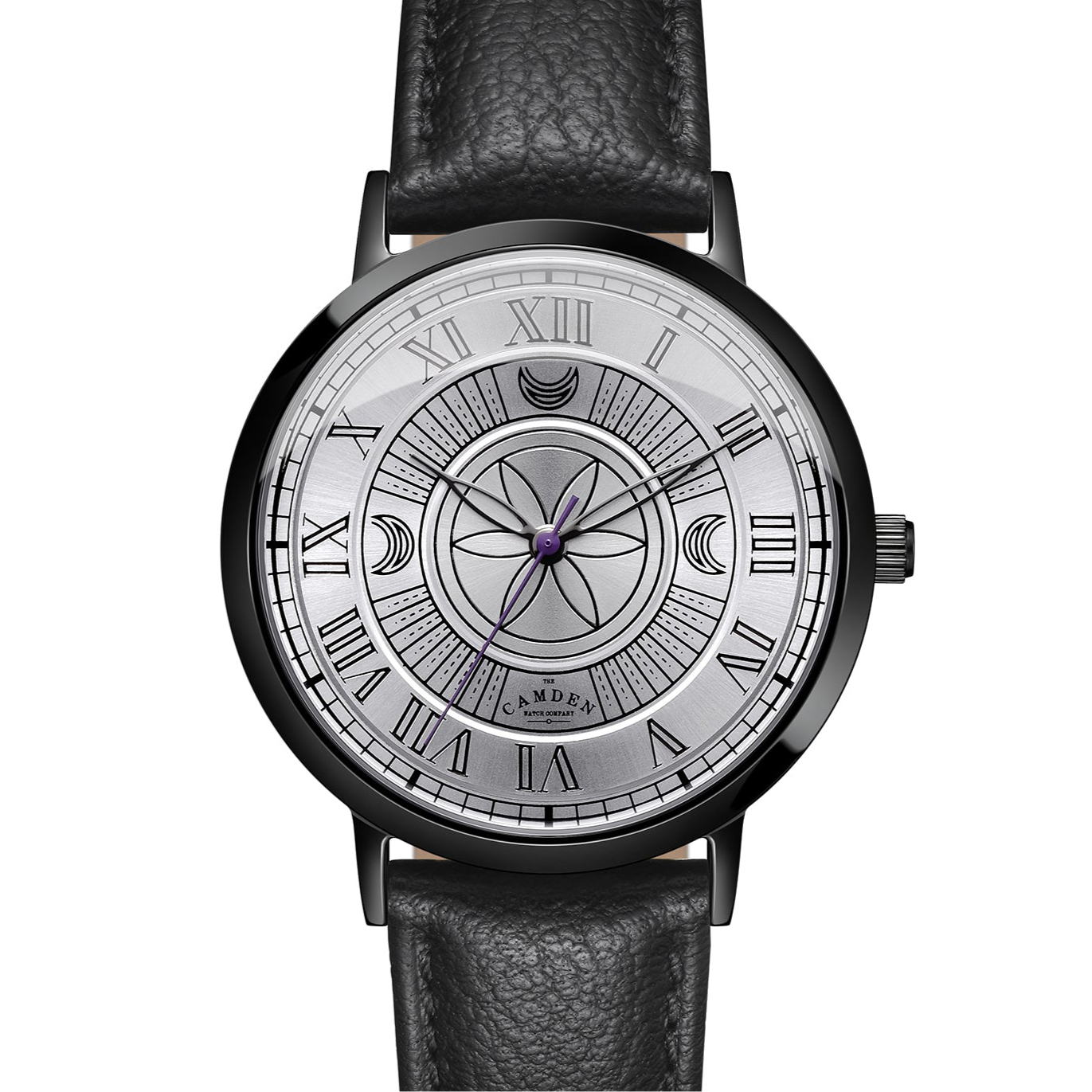 No.27 Witchcraft Black and Silver on a Black Leather Strap