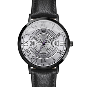 No.27 Witchcraft Black and Silver on a Black Leather Strap