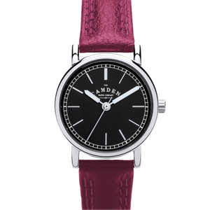 No.24 Steel and Black on Oxblood Leather