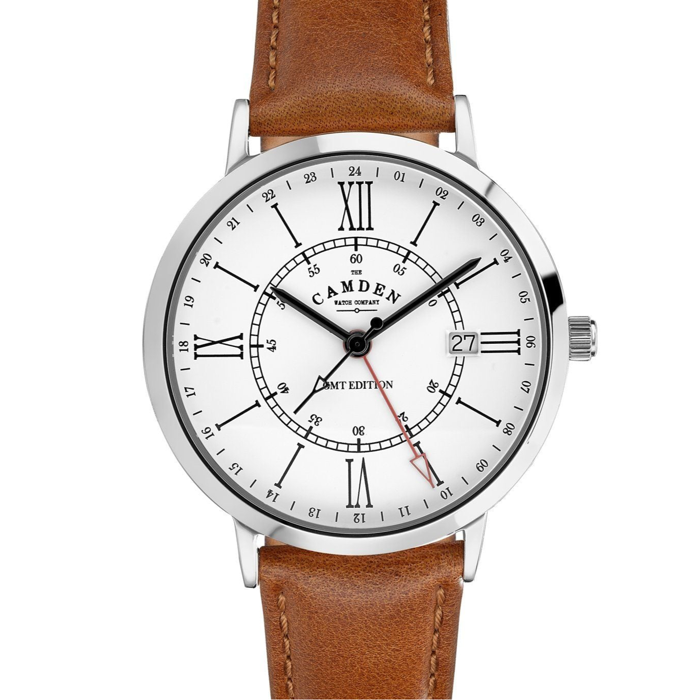 No.27 GMT Steel and White on Tan Leather