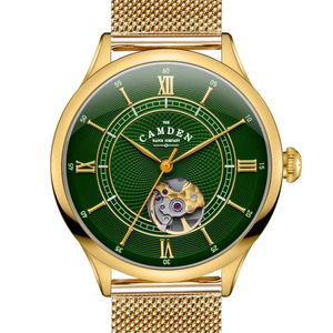 No.274 Open Heart Gold and Green on Mesh