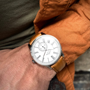 No.29 Steel and Black Mini Second on Tan Leather