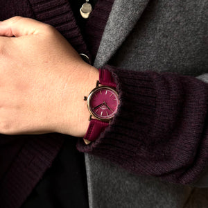 No.24 Rose Gold and Oxblood on Oxblood Leather