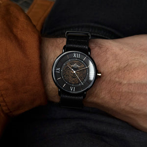 No.88 Memento Mori on Black Leather