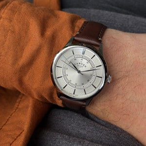 No.274 Swiss Made Steel Quartz on Brown Italian Leather