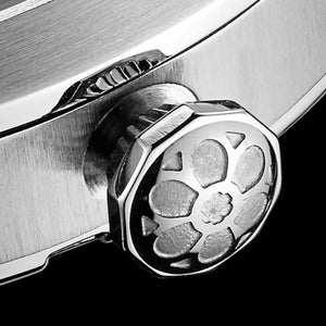 No.29 Automatic Steel and Black on Black Italian Leather