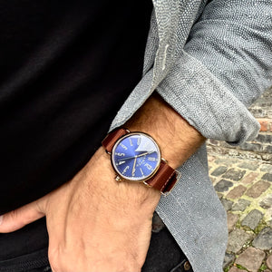 No.88 Rose Gold and Navy on Camel Nylon