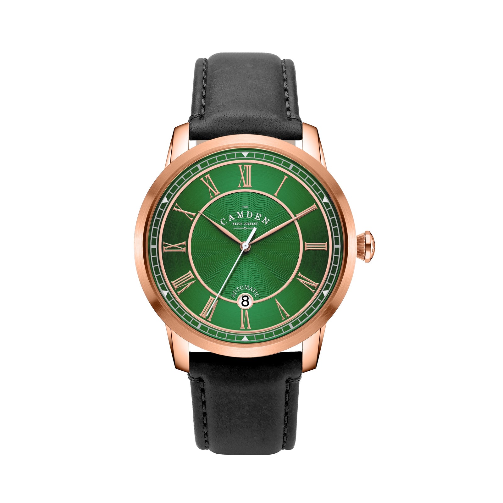 No.29 Automatic Rose Gold and Green on Black Italian Leather