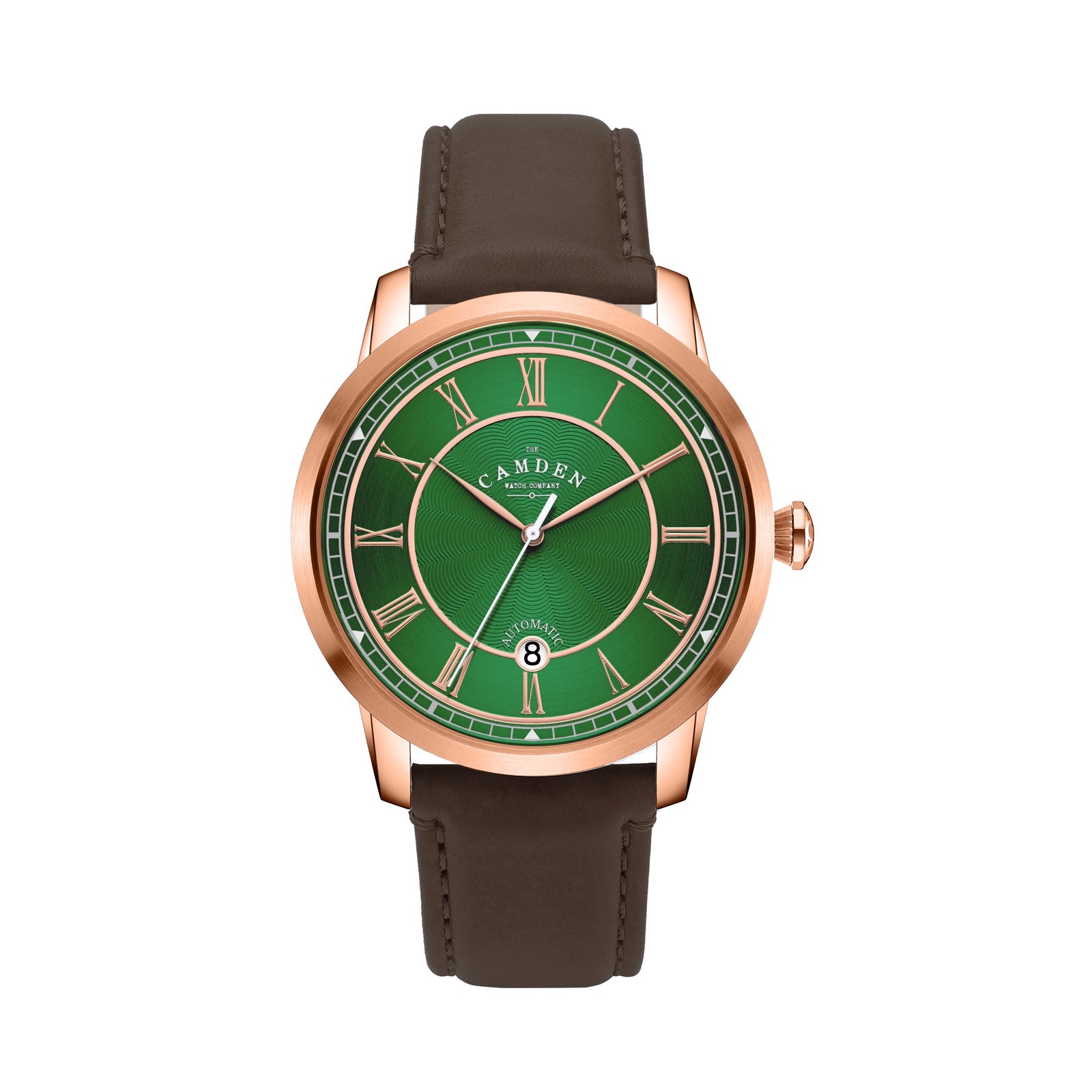 No.29 Automatic Rose Gold and Green on Brown Italian Leather