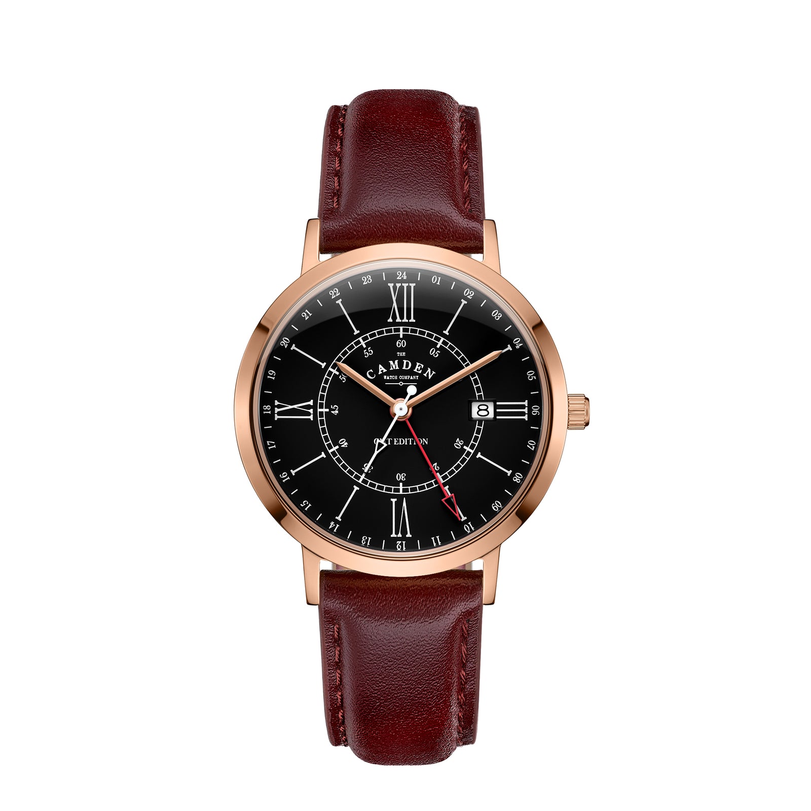 No.27 GMT Rose Gold and Black on Oxblood Leather