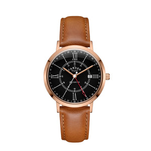 No.27 GMT Rose Gold and Black on Tan Leather