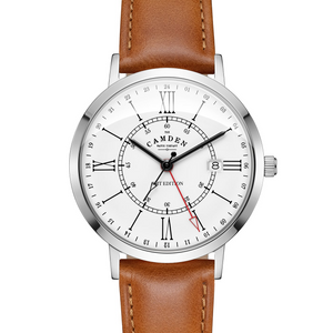 No.27 GMT Steel and White on Tan Leather