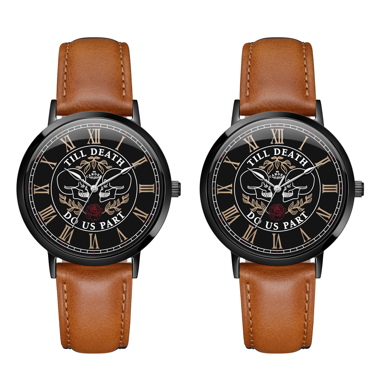 Till Death UNISEX DUO on a Tan Leather Strap