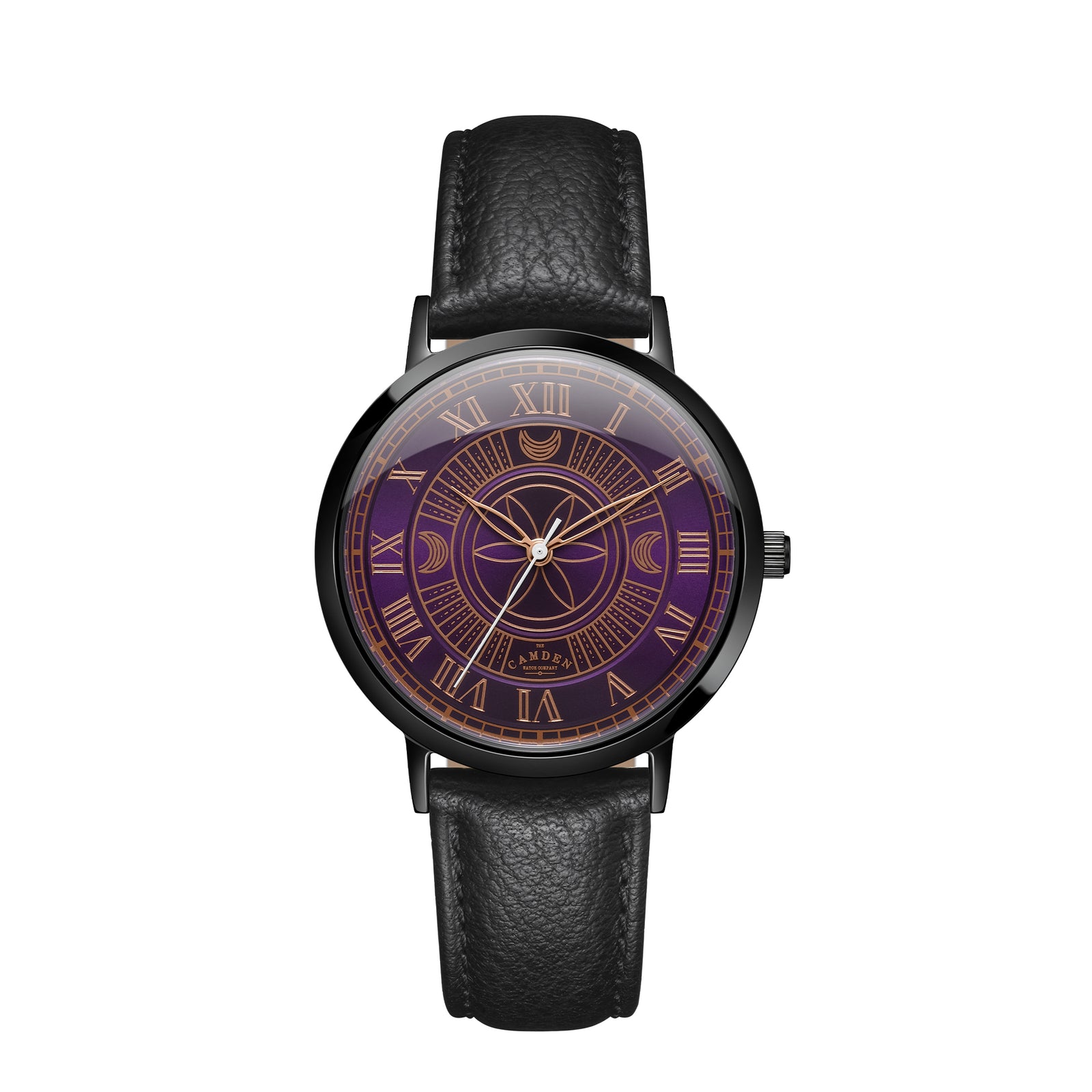 No.27 Witchcraft Black and Purple on a Black Leather Strap