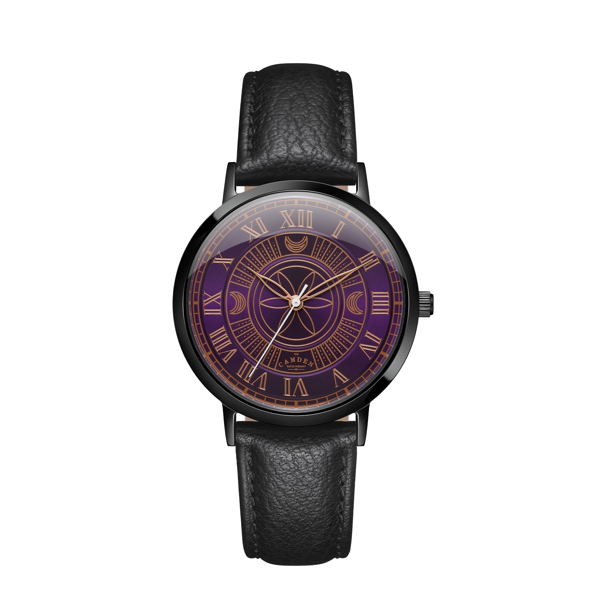 No.27 Witchcraft Black and Purple on a Black Leather Strap